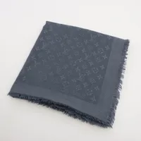 ヴィトン M76876 ショールモノグラム MR0261 ストール シルク ブルー