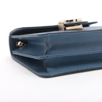 美品 オールドグッチ レザー ショルダーバッグ インターロッキング ネイビー GUCCI グッチ インターロッキング ショルダーバッグ[品番