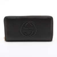 グッチ ソーホー 282413 レザー ラウンドジップウォレット ブラック