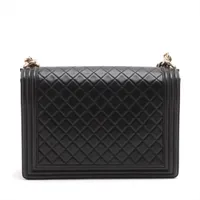 【CHANEL】Chanel boy 25 ★シャネル【ランク:A】 Chanel BOY CHANEL 25 Lambskin & fur Chain Shoulder Bag Black