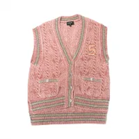 本物 美品 シャネル COCOカメリア装飾 半袖 ニット セーター 42 ピンク CHANEL】シャネル『IDENTIFICATION ココマーク 半袖ニット size36