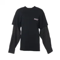 バレンシアガ 22年 コットン ロングTシャツ L メンズ ブラック