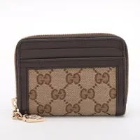 極美品 グッチ コインケース チェーン ストラップ GGスプリーム ブラウン GUCCI - 極美品 グッチ コインケース チェーン ストラップ GG