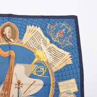 希少✨️HERMES カレ90 シルク100% スカーフ モーツァルト HERMES エルメス スカーフ カレ90 『 Wolfgang Amadeus Mozart