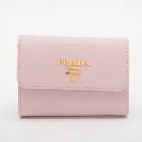 PRADA☆鑑定済☆サフィアーノ 1MH025 ピンク プラダ財布 プラダ サフィアーノ 1MH025 レザー 財布 ピンク A3617561｜中古
