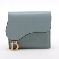 【コンパクト♪】Dior サドルロータスウォレット ディオール サドル ロータスウォレット レザー コンパクト