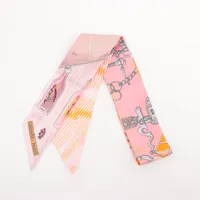 【HERMES】ツイリー カレーシュ ハミとボトル ピンク★美品★ HERMES】ツイリー カレーシュ ハミとボトル ピンク☆美品