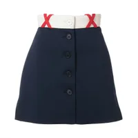 ミュウミュウ 23AW レーヨン×ナイロン スカート 40 アイボリー