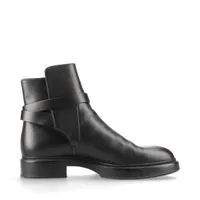 ２３区　ブラック　レザー　ショートブーツ サイズ42 Lace Ladies ブーツ レザー調厚底チャンキーショートブーツ