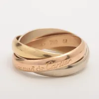 カルティエ トリニティ Au750 リング 15号 Cartier カルティエ トリニティ リング XS 7連 現行モデル #57