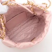 CHANEL Chanel22 ピンク ゴールドチェーン ポーチ付き バッグ シャネル シャネル22ミニ レザー チェーンショルダーバッグ