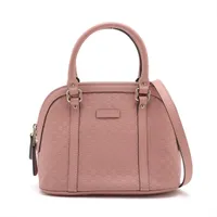 グッチ マイクログッチシマ レザー 2WAYハンドバッグ ピンク 449654  