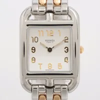 エルメス ケープコッド CC1.220 SS SS×YG QZ シルバー文字盤