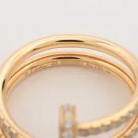 カルティエ ダイヤモンド レジェール リング Au750 サイズ9.5 カルティエ フルエタニティリング 1.0g #47 レディース YG