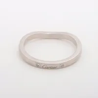 カルティエ Pt950 3Pダイヤモンド　バレリーナカーブ ウェディング　リング カルティエ バレリーナ カーブ ウェディング 3P ダイヤ リング