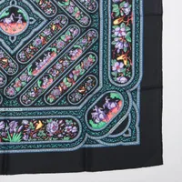エルメス カレ90 QALAMDAN カラムダン スカーフ シルク ブラック
