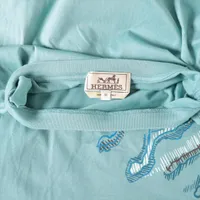 エルメス 22SS コットン Tシャツ M メンズ エメラルドグリーン 21-5757
