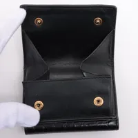 専用■サンローラン YSL クロコ型押し コンパクトウォレット 折り財布 黒 サンローランパリ YSLロゴ GUE403964 クロコ型押し コンパクト