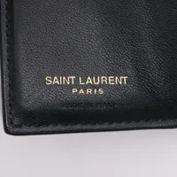 サンローラン YSLライン クロコ型押し コンパクトウォレット ブラック