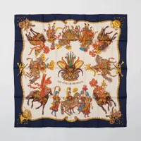 HERMES シルクスカーフ カレ90太陽王の祝典 エルメス カレ90 LES FETES DU ROI SOLEIL 太陽王の祝典