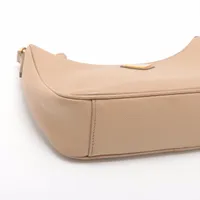 【希少】プラダ ハンドバッグ 2way ショルダー 編込み レザー ベージュ系 希少】プラダ ハンドバッグ 2way ショルダー 編込み レザー