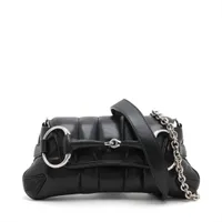グッチ ホースビット レザー ショルダーバッグ GUCCI ホースビット ショルダーバッグ ブラック シルバー レザー