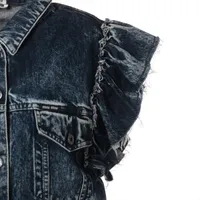 miu miu フリル付きデニムベスト vintage like big collar denim vest / ヴィンテージライク