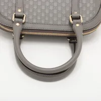 グッチ マイクログッチシマ レザー 2WAYハンドバッグ グレー
