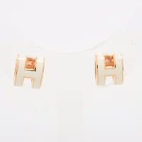 エルメス ミニポップH ピアス(両耳用) GP ホワイト A3632243｜中古 