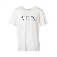 VALENTINO VロコクルネックTシャツ VV3MG07D735 N01 Valentino Garavani Men's White V Logo Short Sleeve Crew Neck
