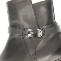 エルメス ジェフ 24AW レザー ショートブーツ 40 ユニセックス