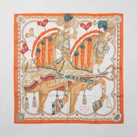 新品✨HERMES エルメス　アルネ・ドゥ・クール　カレ90 ベージュ カレ 90 《アルネ・ドゥ・クール》 | Hermès - エルメス-公式サイト