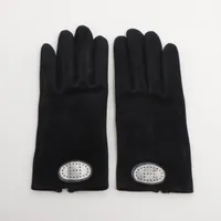 HERMES エヴリン レザー 手袋 グローブ サイズ7 レディース ブラック エルメス エブリン グローブ 7 レザー ブラック レインディア