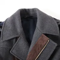 GUCCI グレー ウール ピーコート　46 グッチ 11年 ウール ピーコート 46 メンズ グレー 268604