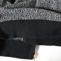 chanel カシミヤ ニット ブラック 黒 ロゴ パッチ レザー 38 訳あり acil_783393