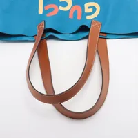 ★美品★ グッチ　トートバッグ　スエード×レザー グッチ ブルー トートバッグ レザー 519335 A3639360｜中古
