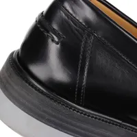 エルメス レザー ローファー 40.5 メンズ ブラック Hロゴ 厚底