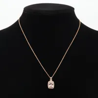ノンブランドジュエリー モルガナイト ダイヤ ネックレス K18WG