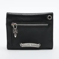 クロムハーツ ウェーブミニ ウォレット レザー クロスボールボタン