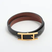 エルメス ビーアピ ドゥーブルトゥール ブレスレット T4 レザー