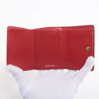 ミュウミュウ マドラスラブ 5MH021 ピンクxレッド コンパクト