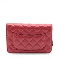 CHANEL チェーンウォレット　キャビアスキン　金具シルバー CHANEL チェーンウォレット キャビアスキン シルバー金具 美品