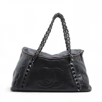 シャネル ココマーク キャビアスキン チェーントートバッグ ブラウン