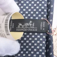 エルメス ネクタイ シルク ネイビー H柄 A3646464｜中古ブランド
