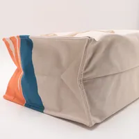 エルメス ビーチバッグ キャンバス マルチカラー シルバー金具  