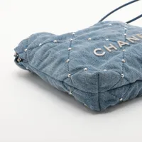 シャネル CHANEL CHANEL22ミニ AS3980 ブルー シルバー金具 デニム レディース ショルダーバッグ CHANEL（シャネル） 22 ミニ ハンドバッグ ブルー シルバー金具 デニム