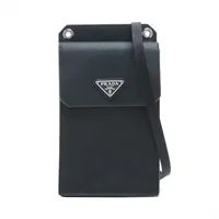 ELPLL06 (Import Allemagne)(中古品) プラダ サフィアーノ ブラック ショルダーバッグ レザー 2ZH068