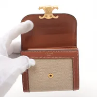 鑑定済・格安出品★セリーヌ トリオンフ　スモール　フラップウォレット　ブラウン ☆CELINE☆ セリーヌ スモール フラップウォレット トリオンフ