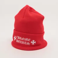 クロムハーツ ビーニー アクリル ONE SIZE 23cm レッド ロゴ刺繍