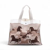 エルメス トートバッグ ベージュ ブラウン HERMES ガーデンパーティー PM キャンバス×レザー マロン 超美品】本物